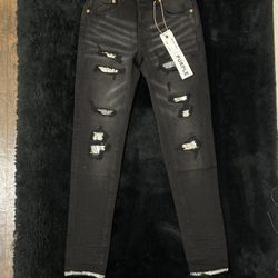 Purple Brand Black Washed Ripped Jeans|Size 32|BNWT🏷️