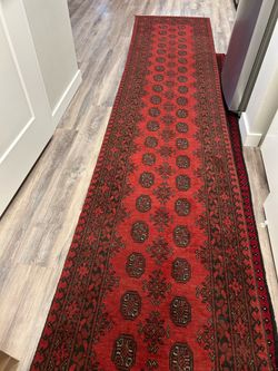 Vintage Afghan 19’ Footer Long Bukhara Runner