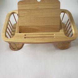 Vintage 90’s Wood Breakfast Bed Tray Table for Eating and Entertainment 2 Side Compartments