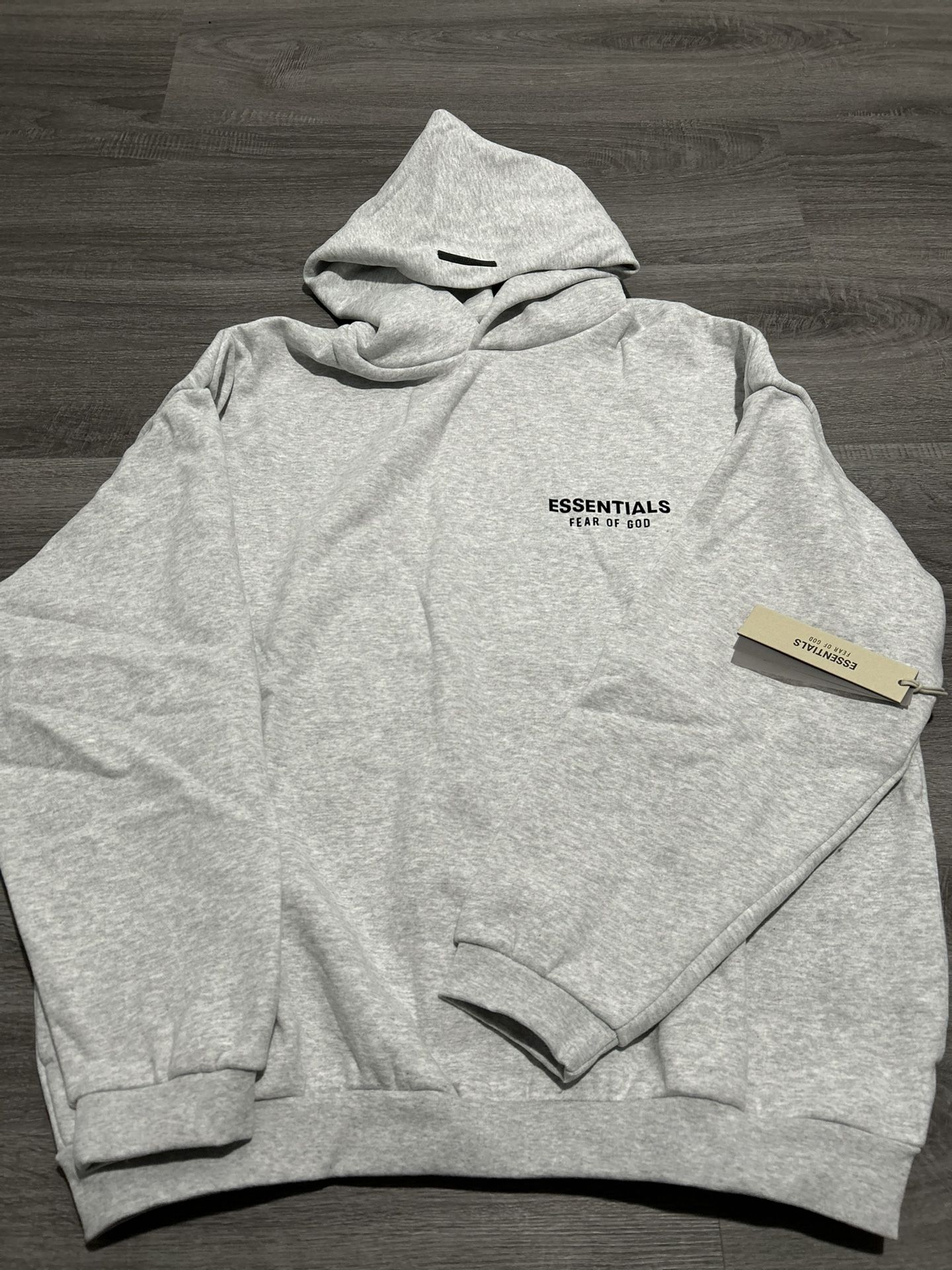 Grey Fear of God Essentials hoodie