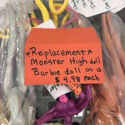 Replacement Monster High And Barbie doll $4.98 Each As Is-case #152