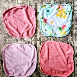 NWOT Set of 4 Cloud Island Pink and Floral Infant Burp Cloths