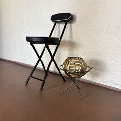 One New 2-Piece Iron Orb Pedestal Sculpture