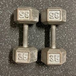35lb hex dumbbells