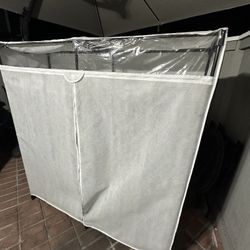 61" Portable Closet Plastic Frame In White.