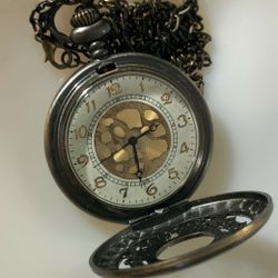  Filigree Face  Pocket Watch Pendant Necklace