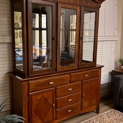 Kathy Ireland Home- Lit Hutch And Buffet