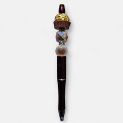 Ferrero Rocher Chocolate Brown Theme Beaded Ballpoint Twist Pen