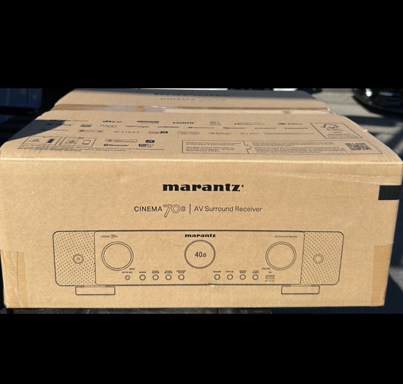 Marantz Cinema 70s 7.2-channel slimline home theater receiver with Dolby Atmos®, Bluetooth®, Apple® AirPlay® 2, and Amazon Alexa compatibility