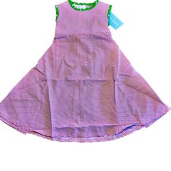 NWT 2T Monday’s Child 100% Cotton Red Pinstripe Aline Sleeveless Dress