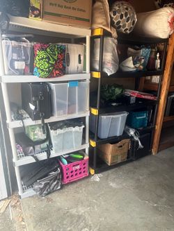 Plastic shelving units $50 each