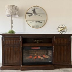 Large Tv Stand/entertainment Center With Fireplace 