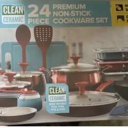 Ceramic Non-Stick Cookware 24 Piece Set