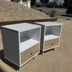 2 White Nightstands 