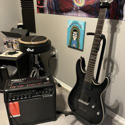 Schecter c-1 Platinum Electric Guitar and Line 6 Spider Amp