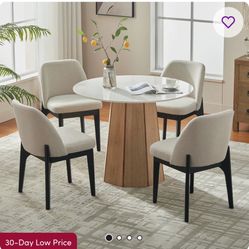 Grey Khaki Polyester Upholstered Dining Chair With Black Solid Wood Legs by Winston Porter