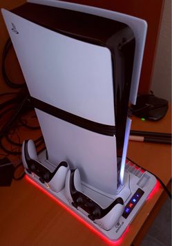PS5 Pro, RGB stand, 2 controllers, Fans. PlayStation 5 Pro