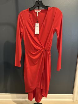 BCBG Generation Long Sleeves Red Cocktail Dress Size XS NWT