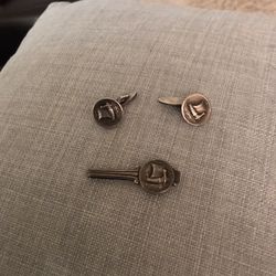 GEORG JENSEN VIKING SHIP CUFFLINKS & TIEBAR SET