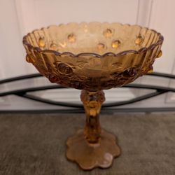 Cabbage Rose Tall Compote Candy Dish