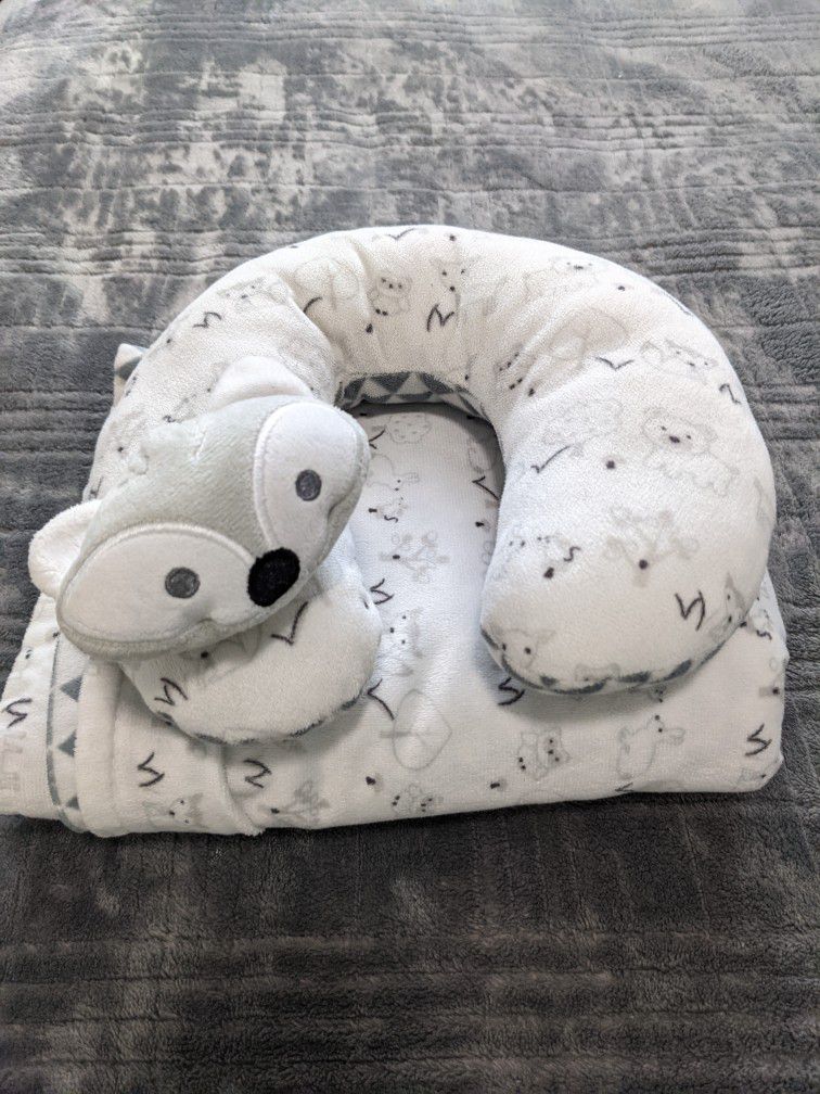Fox Baby Neck Pillow And Blanket 