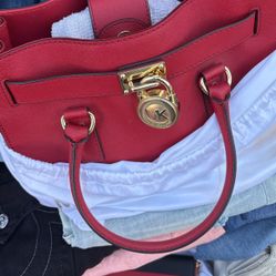 Red Leather MK Bag 