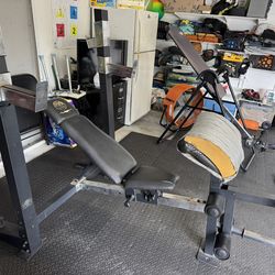 Exercise Bench with barbell Rack and weight holder