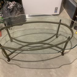 Brass And Glass Cocktail Table