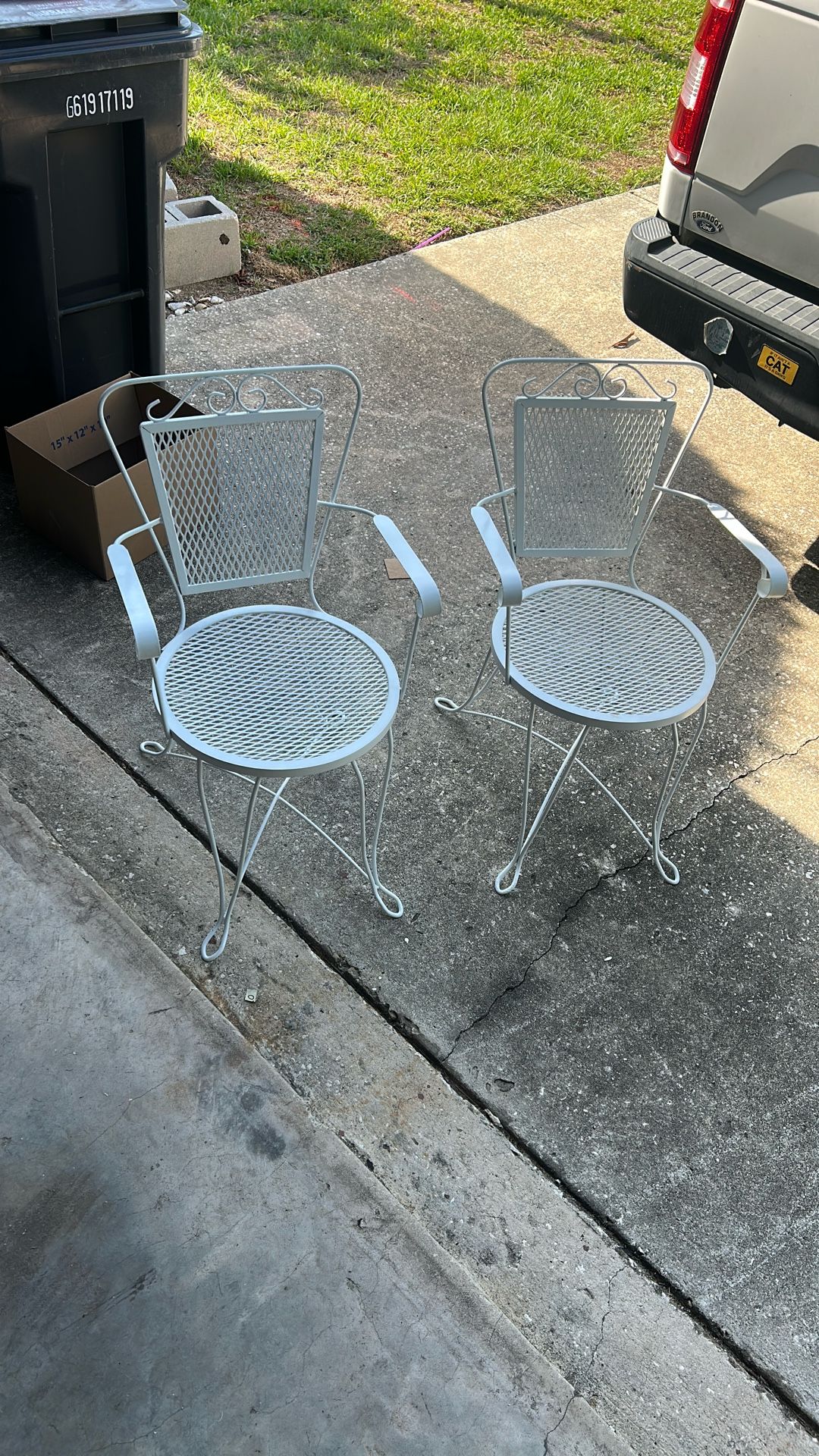 Vintage Wrought Iron Mid Century Patio Chairs