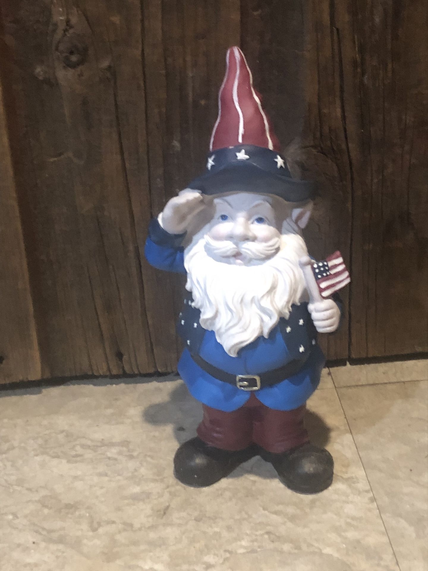 Alpine Corporation 12" Tall Outdoor Patriotic Garden Gnome