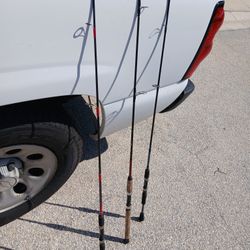 3 Fishing Poles With No Reals