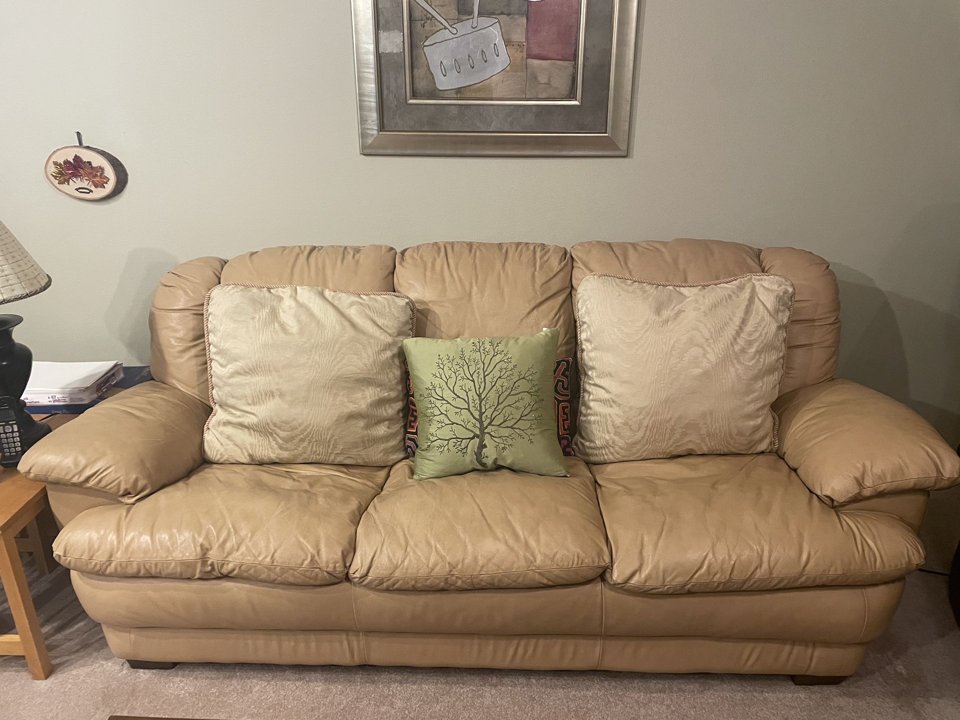 Matching Leather Couch And Loveseat 