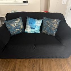 Leather Love Seat With Large Back Rest