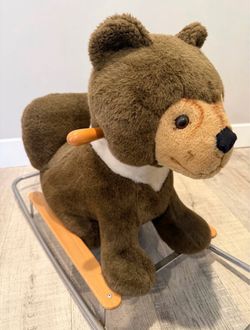 Vintage Rocking Bear – Trupa Italy Plush, Mid-Century Nursery Toy