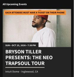 BRYSON TILLER Tour Tickets