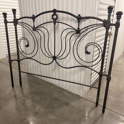 Weathered Iron Queen Bed frame With Matching End Tables