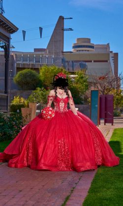 Red quinceañera dress