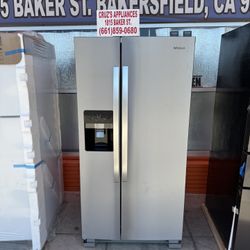 Whirlpool - 21.4 Cu. Ft. Side-by-Side Refrigerator with Fingerprint Resistant - Fingerprint Resistant Stainless Steel 