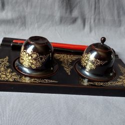 Set of Lacquerware Tea Ceremony Utensils

