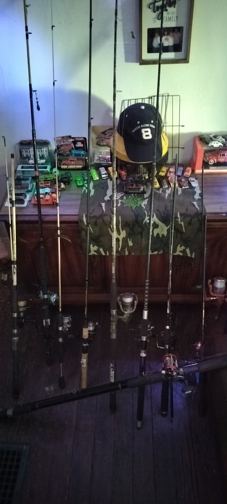 Assortment Of Fishing Gear Rods Reels