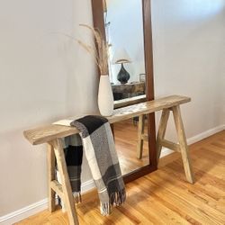 Rustic Weathered Narrow Wood Console Table