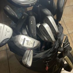 Used “Club Glove “ Golf Cart Bag With Putters Included