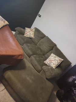 Microfiber Couch and Ottoman