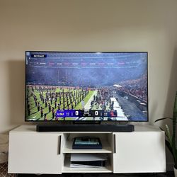 White TV Console With Storage (62.5 x 22.5 Inches)