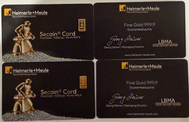 1/200 oz Heimerle + Meule Gold Bar — Great Gift