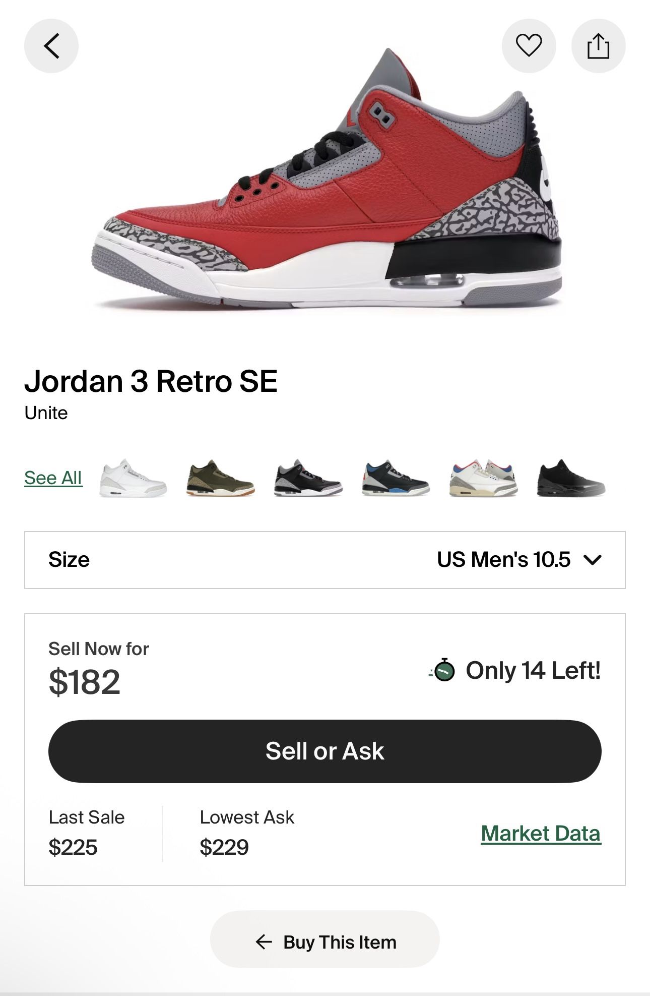 Jordan 3s Retro SE Fire red 