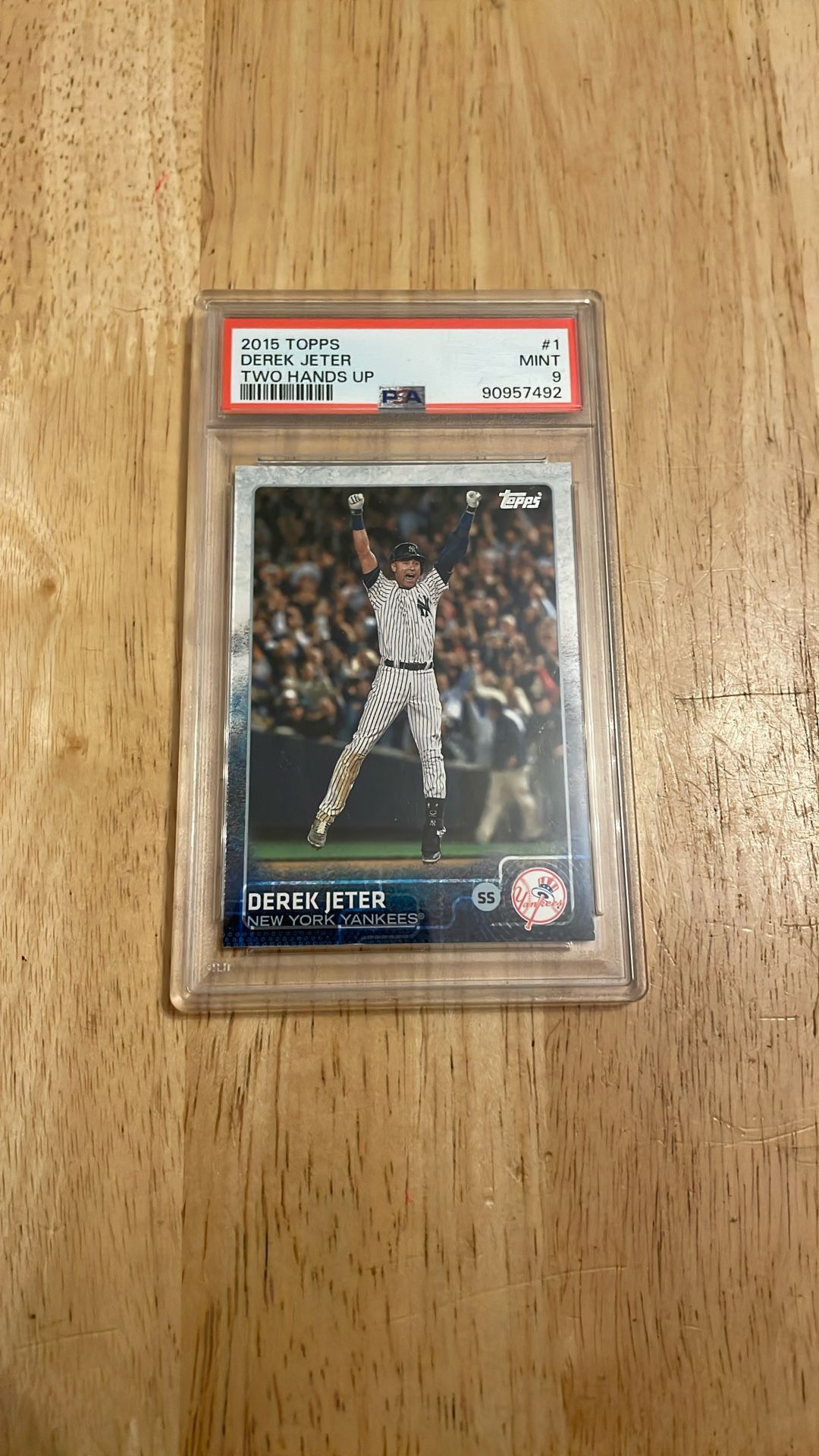 2015 TOPPS DEREK JETER TWO HAND’S UP PSA 9 MINT CONDITION