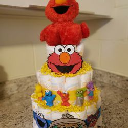 Sesame Street Themed Diaper Cake