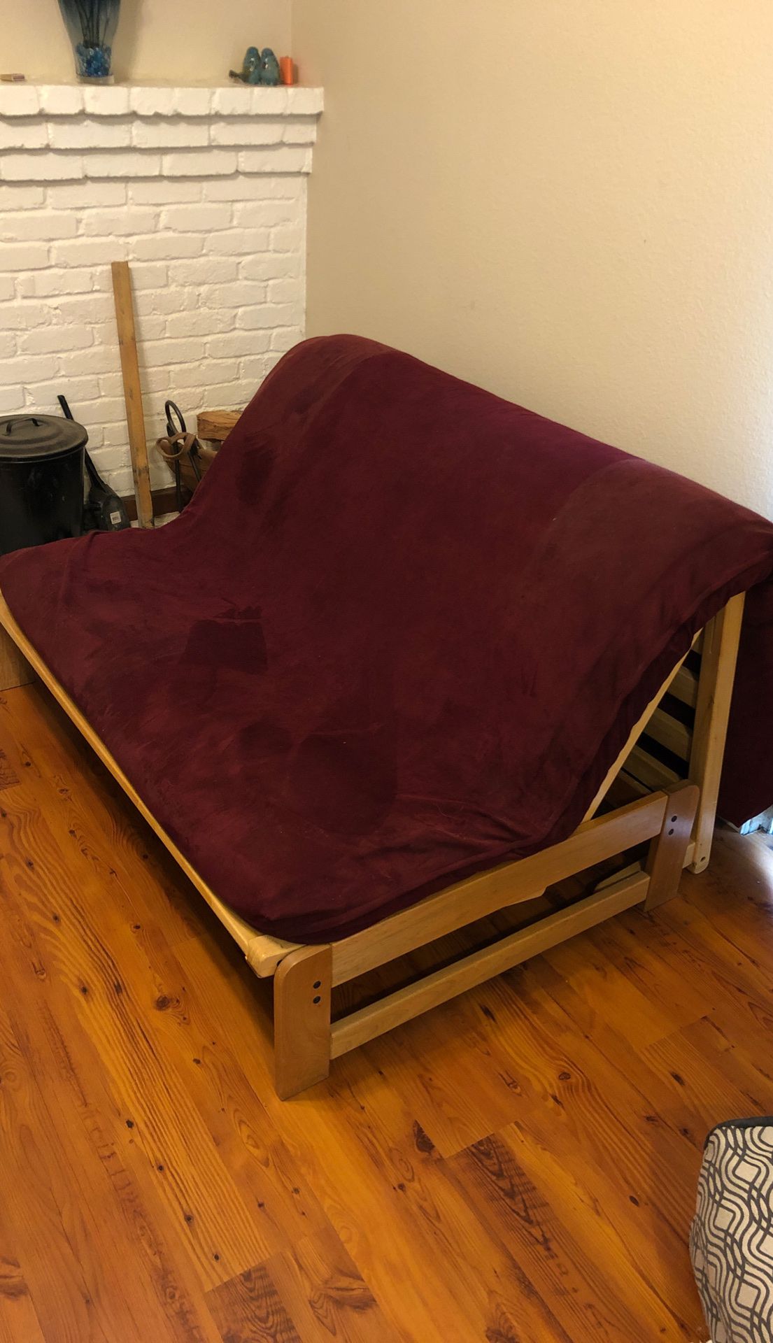 Futon with pad and cover
