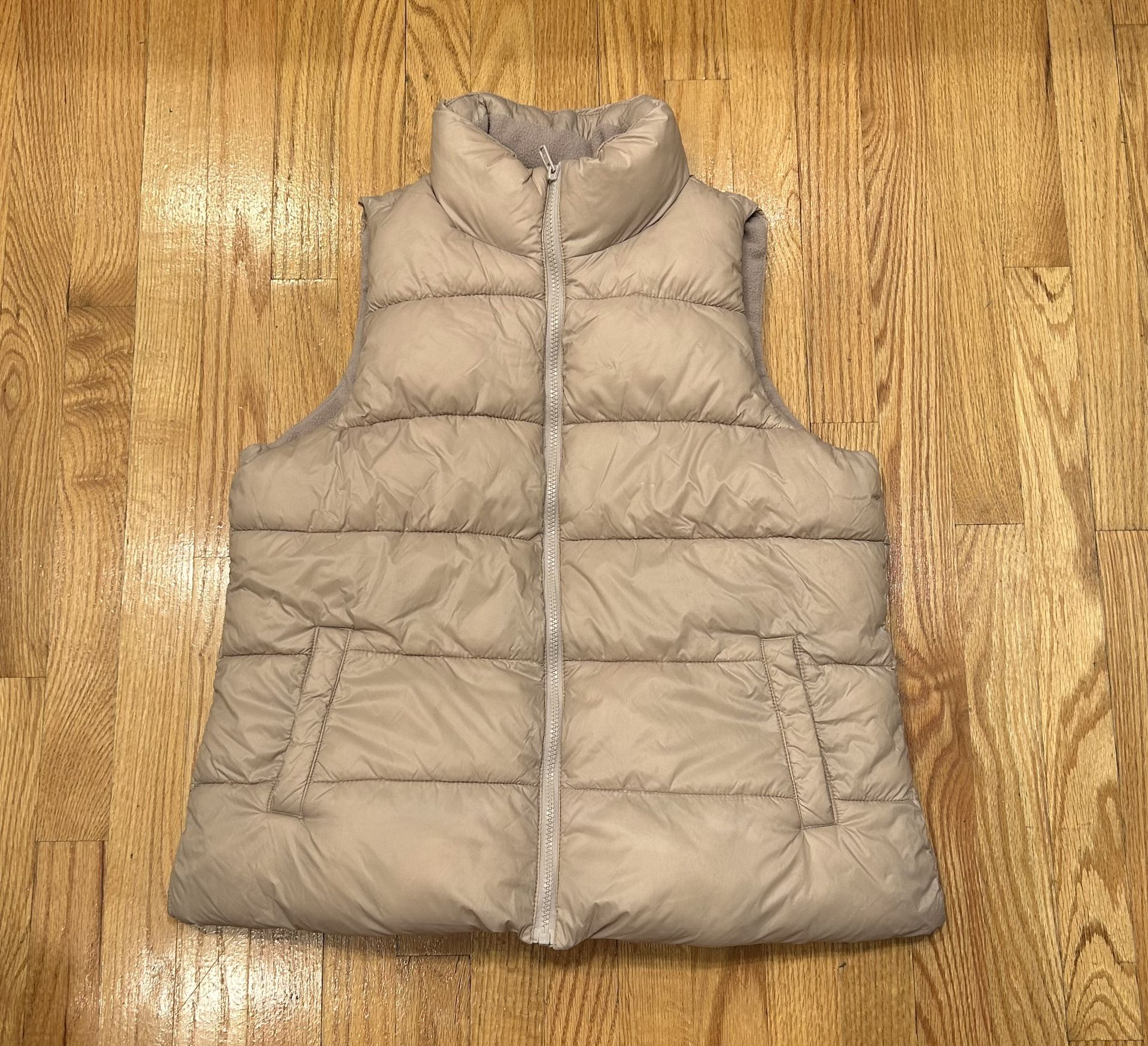 Old Navy Women’s Large Puffer Vest Dusty Pink Full Zip Active Outdoor Wear